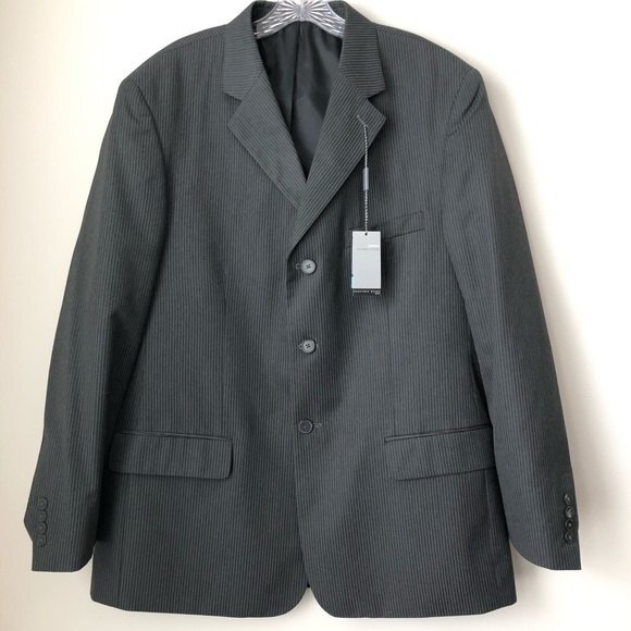 Geoffrey Beene Gray Stripe Jacket 44 Regular 39 Waist - Picture 8 of 8